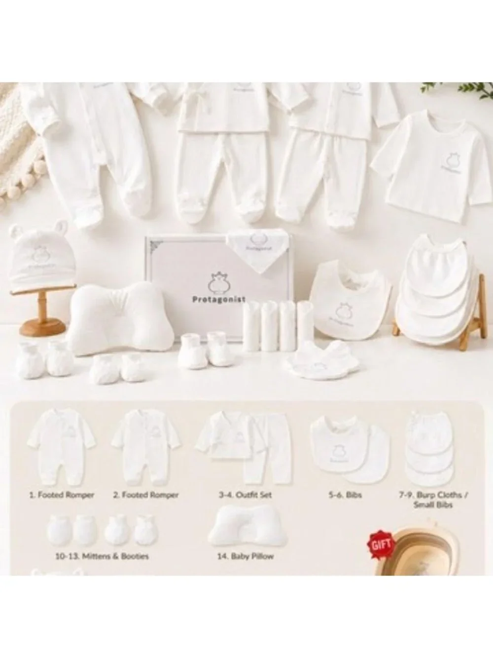 21-Piece Newborn 0-3 months Baby Gift Set | Soft Cotton Essentials